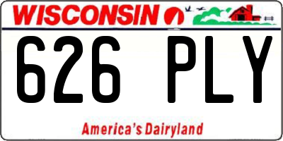 WI license plate 626PLY