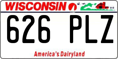 WI license plate 626PLZ