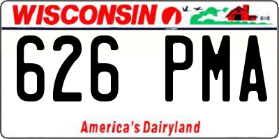 WI license plate 626PMA