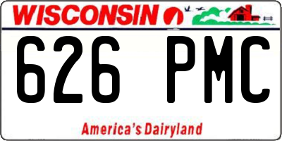 WI license plate 626PMC