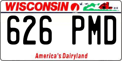 WI license plate 626PMD
