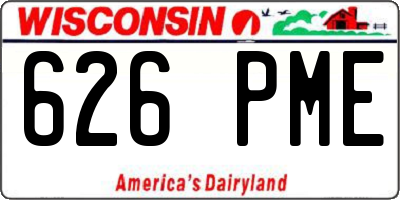 WI license plate 626PME