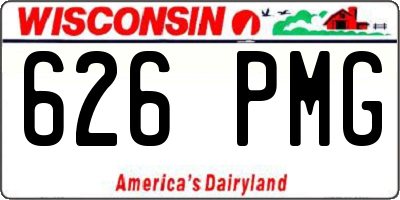 WI license plate 626PMG