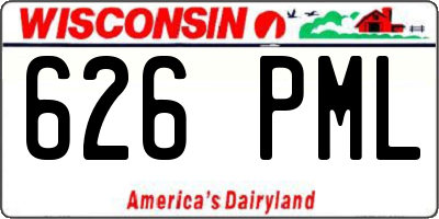 WI license plate 626PML