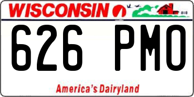 WI license plate 626PMO