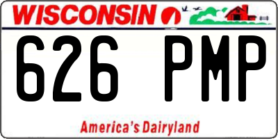 WI license plate 626PMP