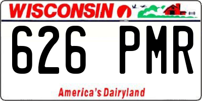 WI license plate 626PMR
