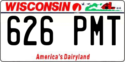 WI license plate 626PMT