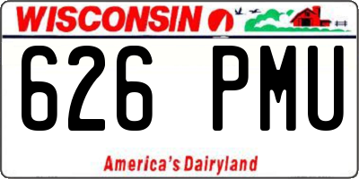 WI license plate 626PMU