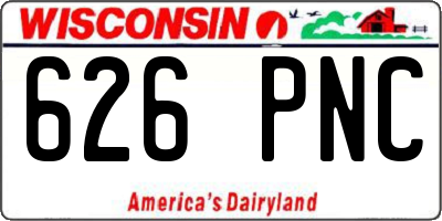WI license plate 626PNC