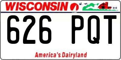 WI license plate 626PQT
