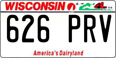 WI license plate 626PRV