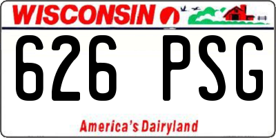 WI license plate 626PSG