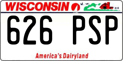 WI license plate 626PSP