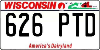 WI license plate 626PTD
