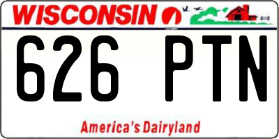 WI license plate 626PTN
