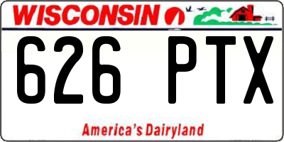 WI license plate 626PTX