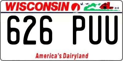 WI license plate 626PUU