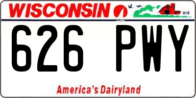 WI license plate 626PWY