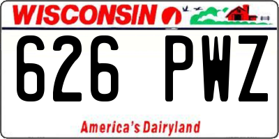 WI license plate 626PWZ