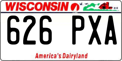 WI license plate 626PXA