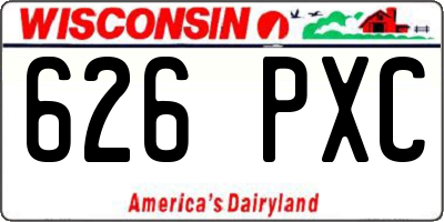 WI license plate 626PXC