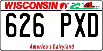 WI license plate 626PXD