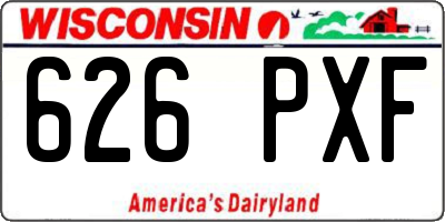 WI license plate 626PXF
