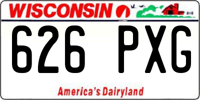 WI license plate 626PXG