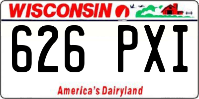 WI license plate 626PXI