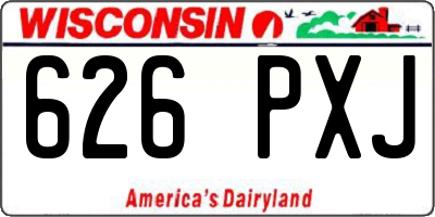 WI license plate 626PXJ