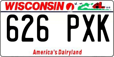WI license plate 626PXK