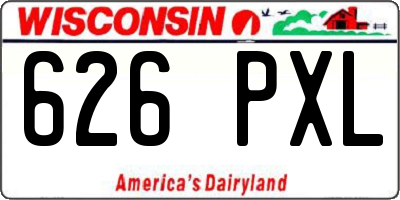 WI license plate 626PXL