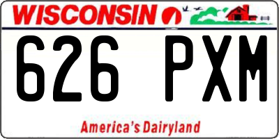 WI license plate 626PXM