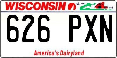 WI license plate 626PXN