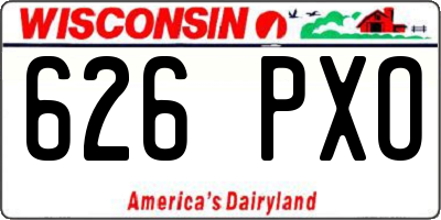WI license plate 626PXO