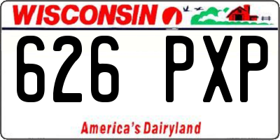 WI license plate 626PXP
