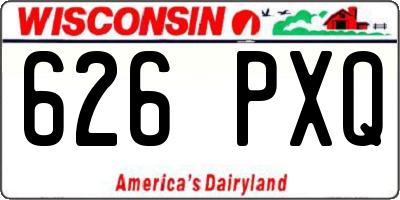 WI license plate 626PXQ
