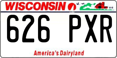 WI license plate 626PXR