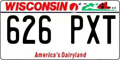 WI license plate 626PXT