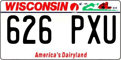 WI license plate 626PXU