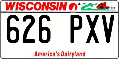 WI license plate 626PXV