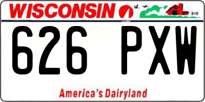 WI license plate 626PXW
