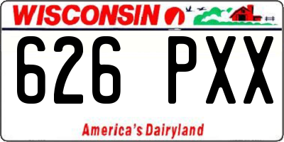 WI license plate 626PXX