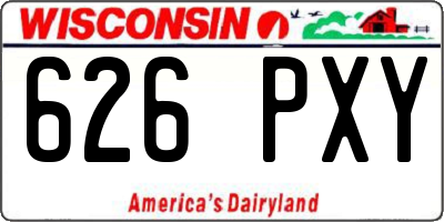 WI license plate 626PXY
