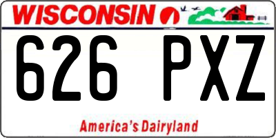 WI license plate 626PXZ