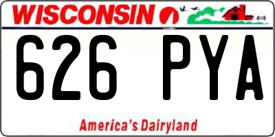 WI license plate 626PYA