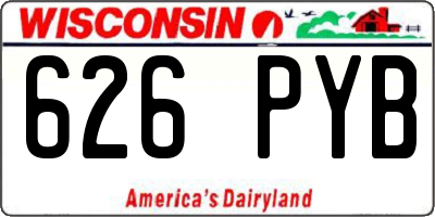 WI license plate 626PYB