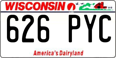 WI license plate 626PYC