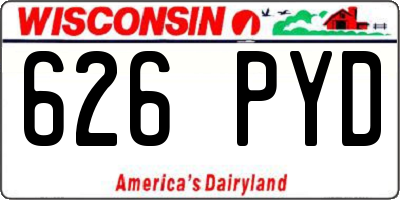 WI license plate 626PYD